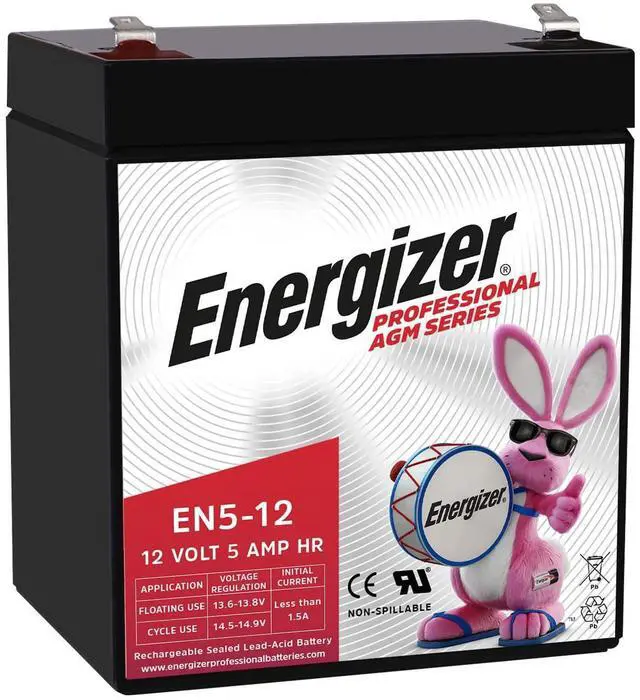 Alt view image 8 of 14 - EN5-12, 12 Volt 5 Amp Hr, Long Lasting Sealed Lead Acid AGM Rechargeable Battery Ideal for Use in Garage Door, Alarm Panels, Kids Ride On, Backup Power, and More