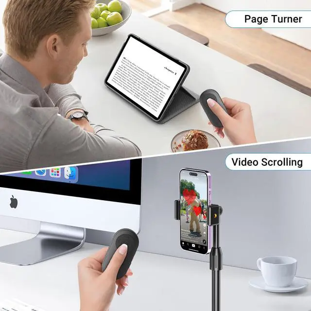 Alt view image 13 of 14 - Wireless Camera Remote Control with Zoom for iPhone & Android, Bluetooth Camera Remote Shutter with Front/Rear Camera Switch for Photo & Video, Smartphone Bluetooth Clicker for TikTok.