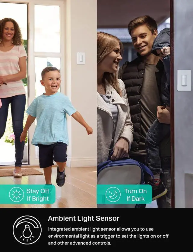 Alt view image 10 of 12 - WiFi Motion Sensor Switch, Single Pole, Needs Neutral Wire, 2.4GHz Wi-Fi Light Switch, Compatible with Alexa & Google Home, UL Certified, No Hub Required(KS200M),White,1-Pack