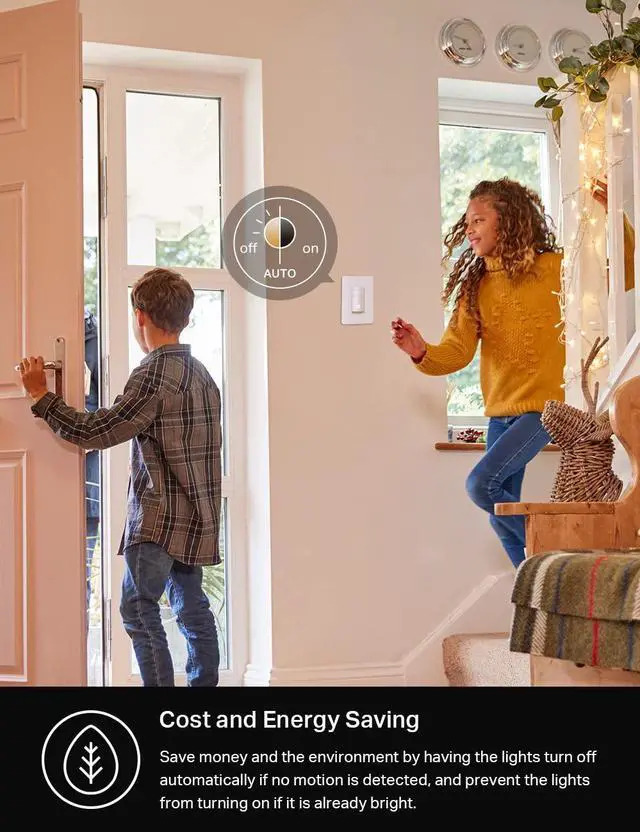 Alt view image 12 of 12 - WiFi Motion Sensor Switch, Single Pole, Needs Neutral Wire, 2.4GHz Wi-Fi Light Switch, Compatible with Alexa & Google Home, UL Certified, No Hub Required(KS200M),White,1-Pack