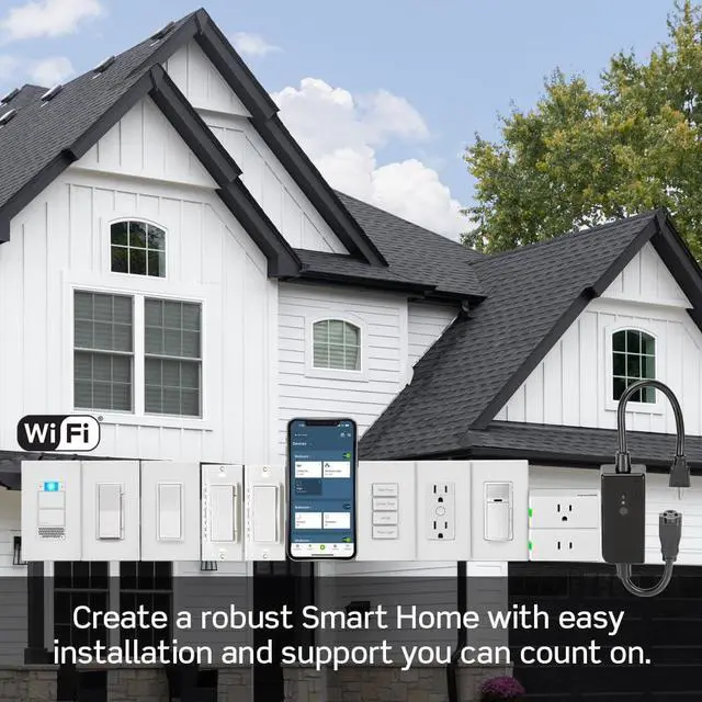 Alt view image 14 of 14 - Decora Smart Switch, Wi-Fi 2nd Gen, Neutral Wire Required, Works with Matter, My Leviton, Alexa, Google Assistant, Apple Home/Siri & Wired or Wire-Free 3-Way, D215S-1RW, White