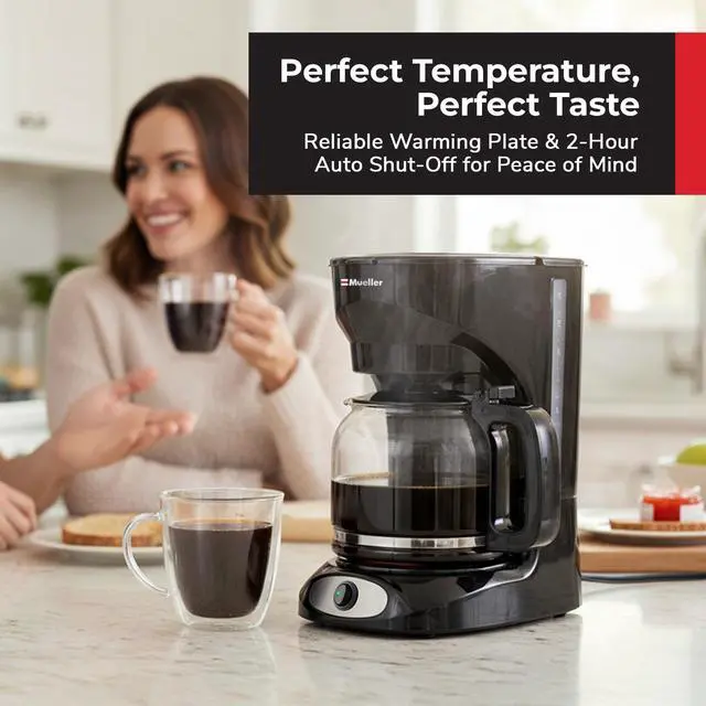 Alt view image 10 of 14 - 12-Cup Drip Coffee Maker - Borosilicate Carafe, Auto-Off, Reusable Filter, Anti-Drip, Keep-Warm Function, Clear Water Level Window Coffee Machine, Kitchen Essentials & Accessories
