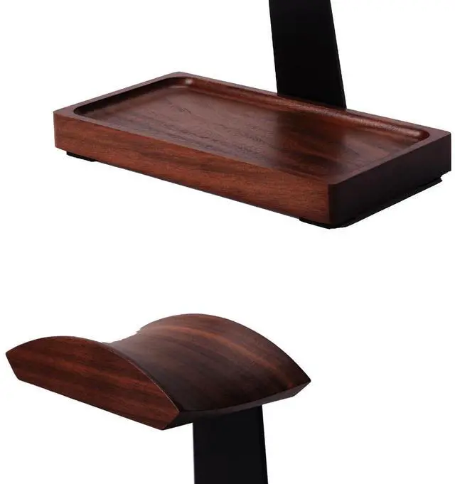 Alt view image 10 of 14 - Walnut Headphone Stand, Wood Headset Stand for Desk, Wooden Universal Headphone Holder with Storage Base for Gaming, AirPods Max, Bose,Razer, Sennheiser (Black)