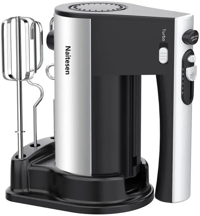 Alt view image 8 of 14 - 600W Electric Hand Mixer Kitchen Handheld Mixer 10 Speed Powerful with Turbo for Baking Cake Lightweight & Personal Electric Mixer with Egg Baking Beaters Dough Hooks, Whipping Mixing Cookies