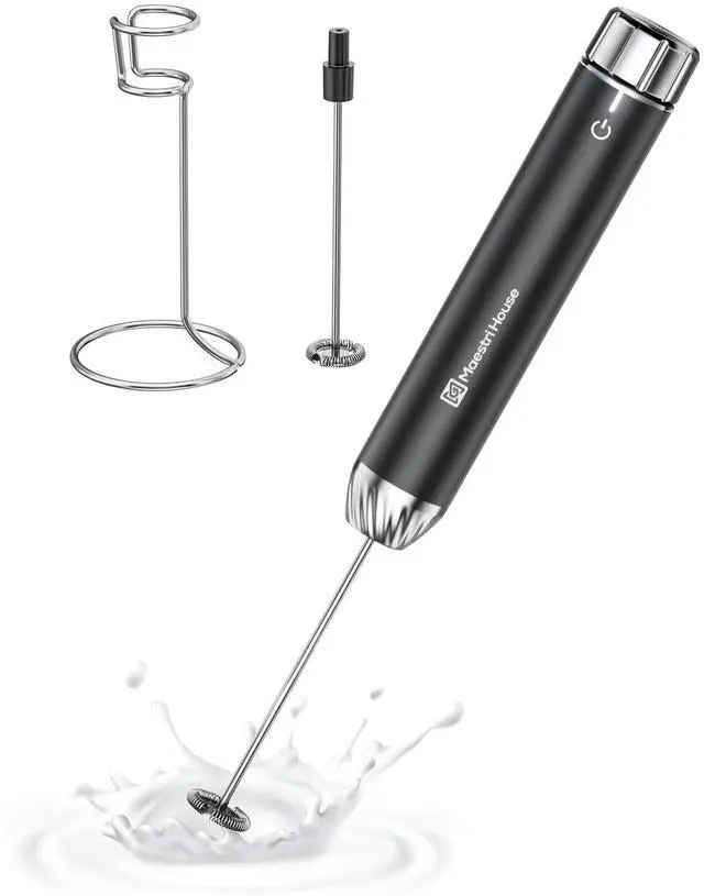 Alt view image 14 of 14 - Rechargeable Milk Frother with Stepless Speed Control, LunaFro Max Handheld Electric Foam Maker Waterproof Drink Mixer Foamer with Stand & Detachable Whisks for Lattes, Cappuccino