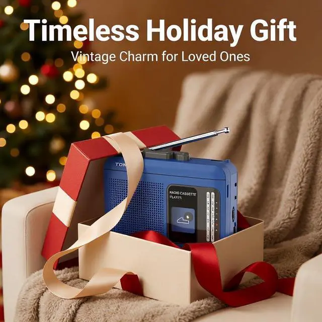 Alt view image 11 of 13 - Portable Cassette Tape Player Recorder with AM/FM Radio, Built-in Speaker & Microphone, 3.5mm Headphone Jack, Walkman Style, USB/Battery Powered, Retro Blue