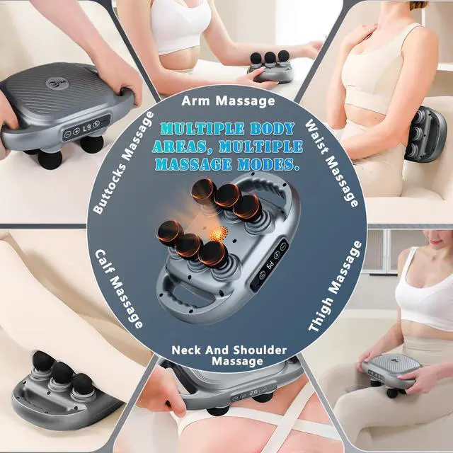 Alt view image 10 of 11 - 6 Head Massage Gun Deep Tissue with 9 Levels & 9 Modes, Electric Massager Tool for Legs, Arms, Waist, Back, Buttocks - Full Body Muscle Pain Relief, Ideal Gifts for Women, Men, Mom, and Dad