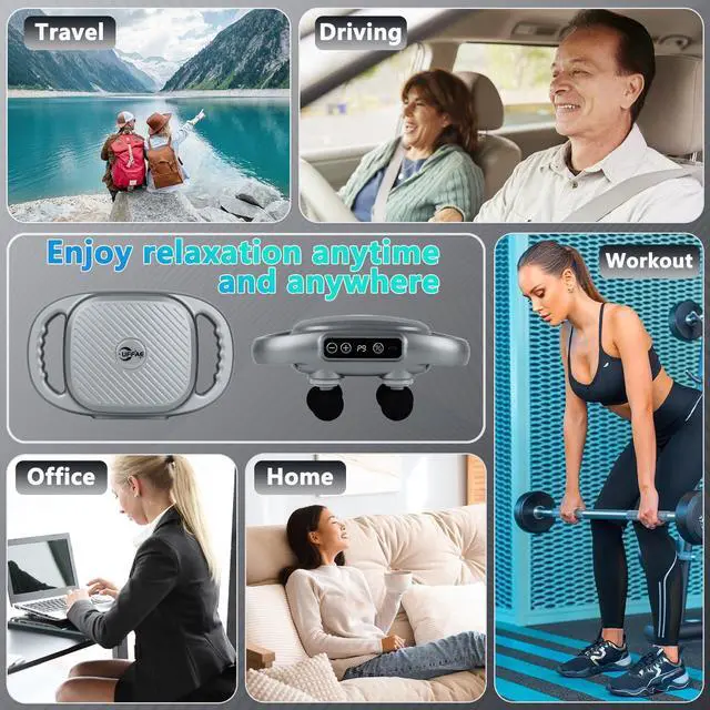 Alt view image 11 of 11 - 6 Head Massage Gun Deep Tissue with 9 Levels & 9 Modes, Electric Massager Tool for Legs, Arms, Waist, Back, Buttocks - Full Body Muscle Pain Relief, Ideal Gifts for Women, Men, Mom, and Dad