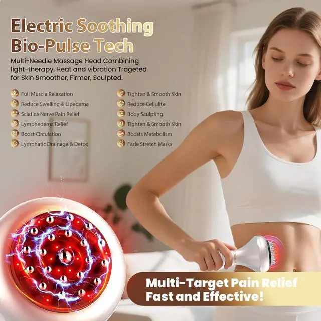 Alt view image 12 of 13 - Lymphatic Drainage Massager, Anti Cellulite Massage Tool For Belly & Thigh Stretch Marks & Cellulite Reduction, Handheld Massage tools for Sciatica Nerve, shoulder, Hip, Muscle, Low Back Pain Relief