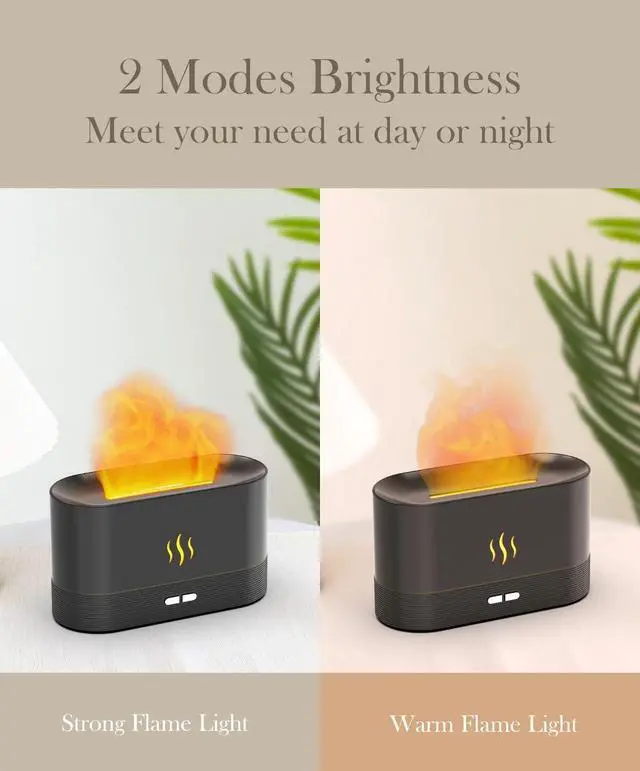 Alt view image 11 of 14 - Flame Air Diffuser Humidifier,Upgraded Scent Diffuser for Essential Oils,Ultrasonic Aromatherapy,Fire Mist Humidi with 2 Brightness,Auto-Off Function for Room Home Office(Black)