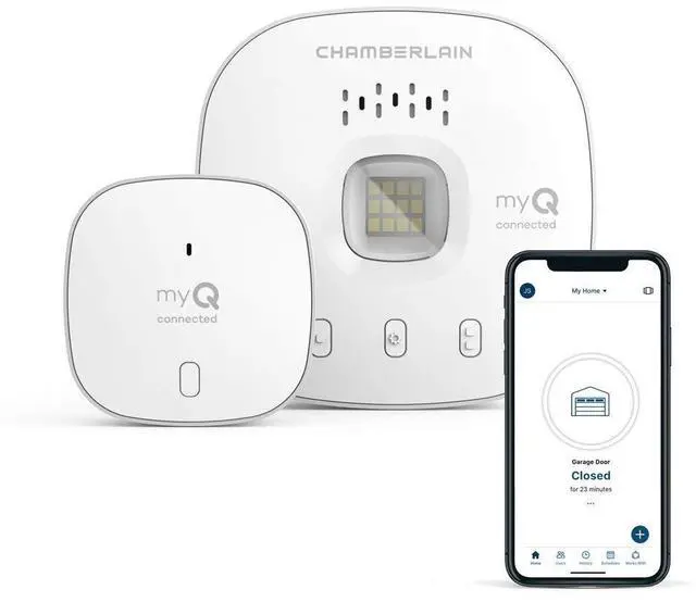 Alt view image 8 of 14 - Smart Garage Control - Wireless Garage Hub and Sensor with Wifi & Bluetooth - Smartphone Controlled, myQ-G0401-ES, White