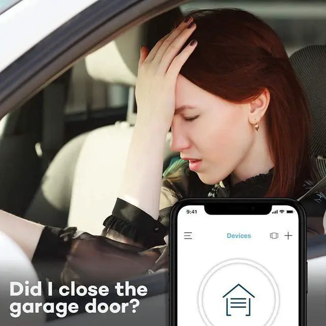 Alt view image 9 of 14 - Smart Garage Control - Wireless Garage Hub and Sensor with Wifi & Bluetooth - Smartphone Controlled, myQ-G0401-ES, White