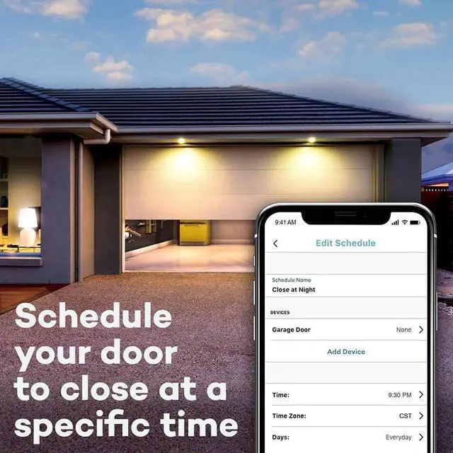 Alt view image 11 of 14 - Smart Garage Control - Wireless Garage Hub and Sensor with Wifi & Bluetooth - Smartphone Controlled, myQ-G0401-ES, White