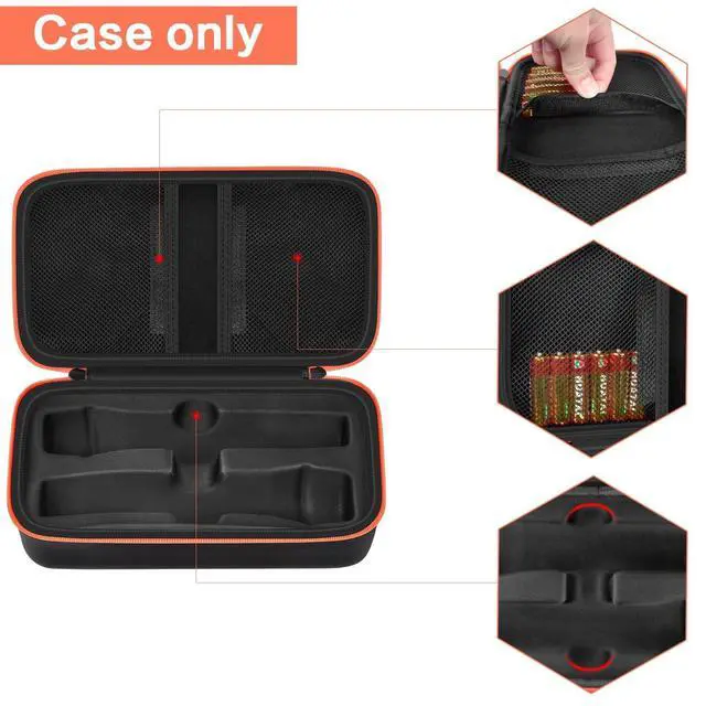 Alt view image 11 of 14 - Wireless Microphone Case Compatible with JBL Wireless Two Microphone System, Handheld Dual Mic Travel Bag for Singing or Karaoke for Receivers, Adapters, AA Batteries-Black(Box Only)