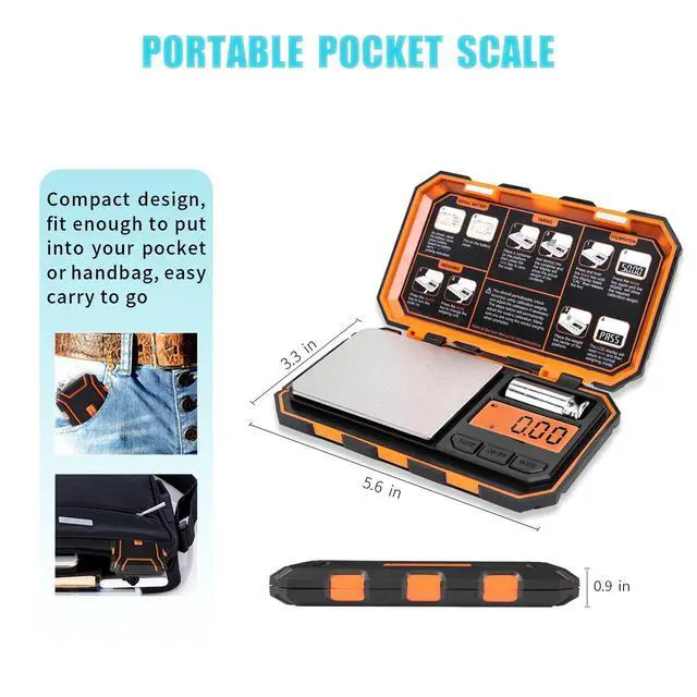 Alt view image 12 of 14 - Digital Pocket Scale, 500g x 0.01g Gram Scale, Mini Scale 6 Units Jewelry Scale with LCD Display, Tare Function for Food, Jewelry, Coin, Coffee
