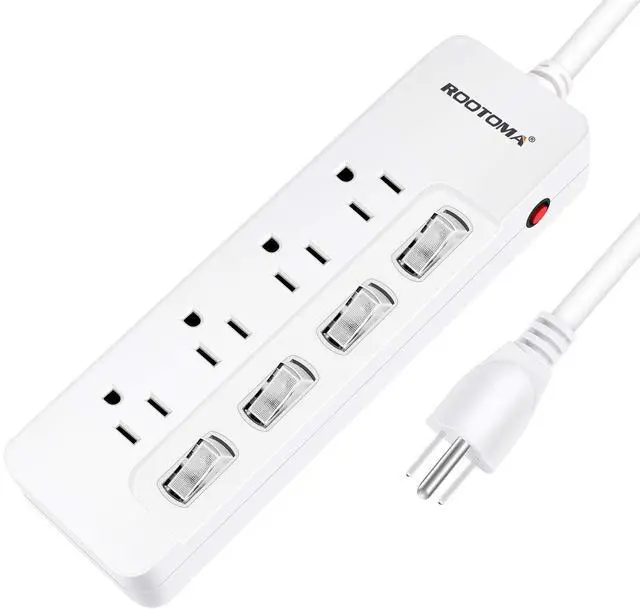 Alt view image 8 of 14 - Appliance Extension Cord with Individual Switches on Off - 6 FT, 14 Gauge Heavy Duty Extension Cord with 4 AC Outlets, Wall Mountable, High Wattage for Microwave Workbench Garage Must Have, ETL Listed