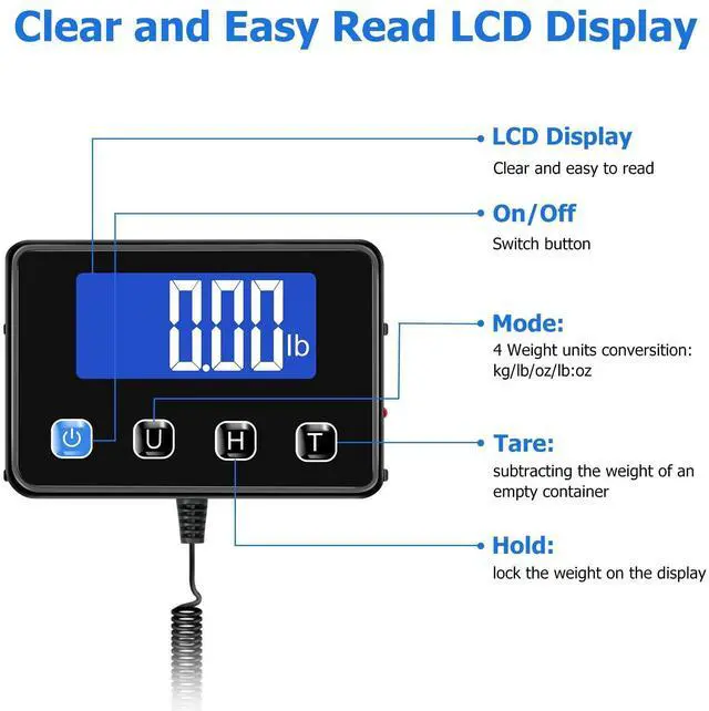 Alt view image 10 of 14 - Shipping Scale, 440lb/0.35oz High Accurate Digital Postal Scale with Hold/Tare Function, Shipping Scale for Small Business, Packages, Luggage, Home Use, Battery & Charging Cable Include