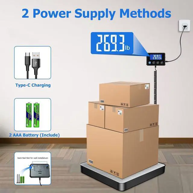 Alt view image 13 of 14 - Shipping Scale, 440lb/0.35oz High Accurate Digital Postal Scale with Hold/Tare Function, Shipping Scale for Small Business, Packages, Luggage, Home Use, Battery & Charging Cable Include