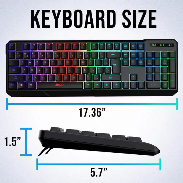 Alt view image 14 of 14 - Chroma Wireless Keyboard RGB Backlit Gaming, Rechargeable Battery, PC Keyboard, Durable & Water-Resistant, Compatible with PS4, PS5 & Mac - Black