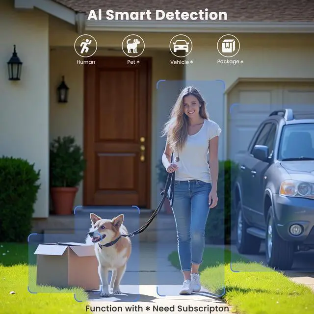 Alt view image 14 of 14 - 300° Pan Wireless Outdoor Security Camera, No Subscription Free 7-Day Cloud/SD, AI Detection, Magnetic Mount, Battery Powered, 2.4G WiFi, 2K, Night Vision, 360° View, 2-Way Talk, Home Security, IP65