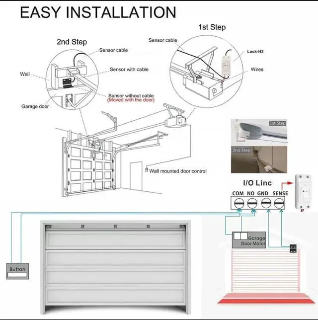 Alt view image 10 of 14 - Easy Installation,Tuya Smart WiFi 5V Garage Door Opener Controller Garage Open Close Monitor,Wireless APP Remote Control Magnetic Door Sensor, Compatible with Alexa Echo Google Home