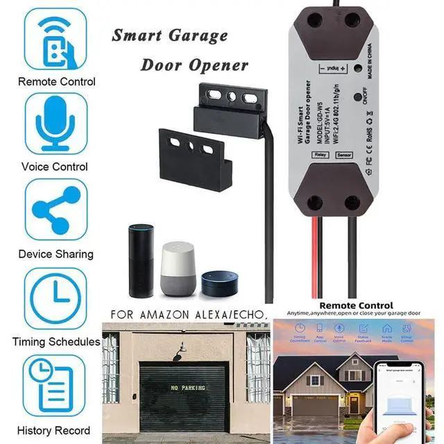 Alt view image 9 of 14 - Tuya Smart WiFi Switch Garage Door Opener Controller Compatible with Alexa Echo Google Home SmartLife/Tuya APP Control No Hub Required