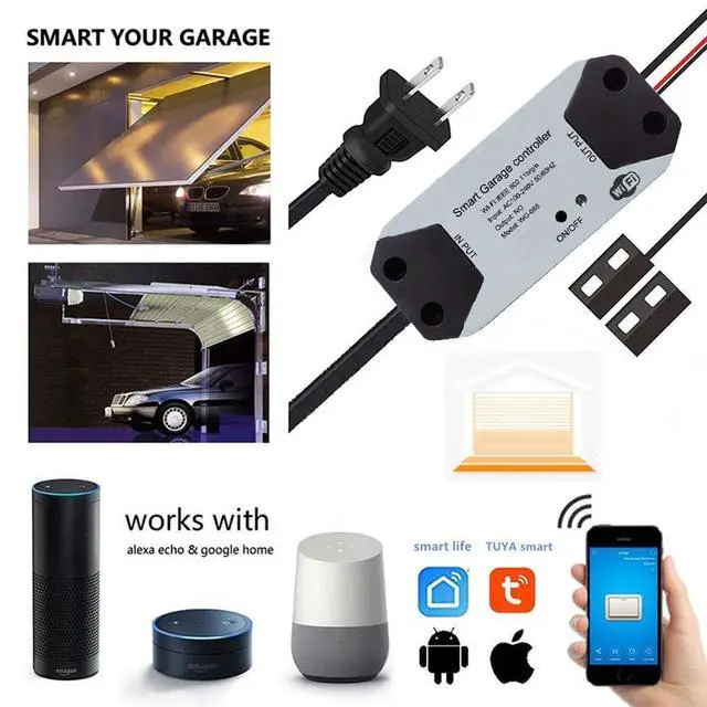 Alt view image 10 of 14 - Tuya Smart WiFi Switch Garage Door Opener Controller Compatible with Alexa Echo Google Home SmartLife/Tuya APP Control No Hub Required