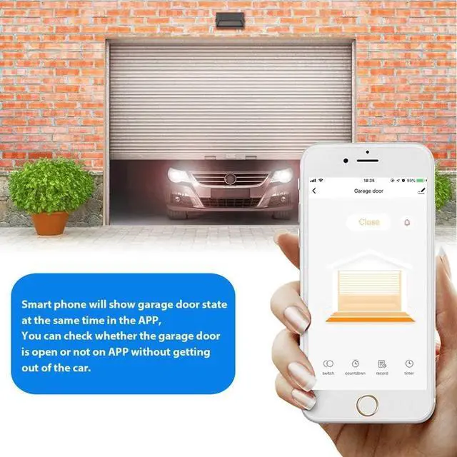 Alt view image 11 of 14 - Tuya Smart WiFi Switch Garage Door Opener Controller Compatible with Alexa Echo Google Home SmartLife/Tuya APP Control No Hub Required
