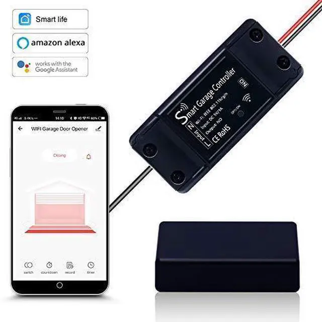 Alt view image 9 of 10 - Wireless Smart Wi-Fi Garage Door Opener TUYA and Smart Life APP Real-time Monitoring, DIY Home Security