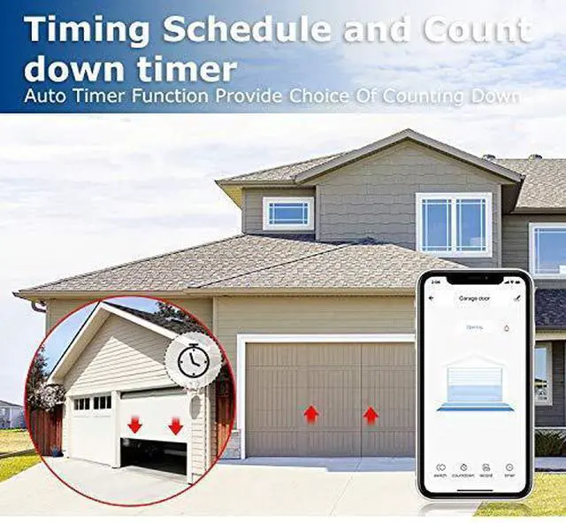 Alt view image 10 of 10 - Wireless Smart Wi-Fi Garage Door Opener TUYA and Smart Life APP Real-time Monitoring, DIY Home Security