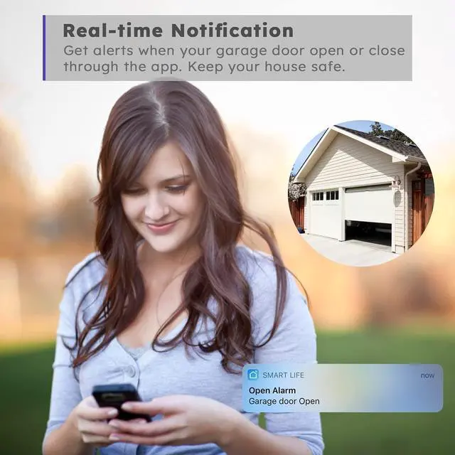 Alt view image 12 of 14 - Smart Garage Door Opener Remote (2nd Gen), Universal Wi-Fi Garage Door Controller, wirling-Free, APP Control, Compatible with Alexa, Google Assistant, Siri, No Hub Needed