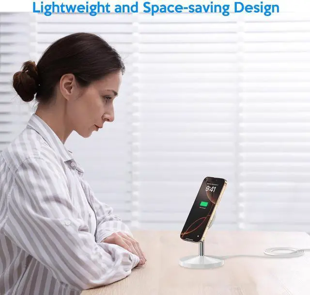 Alt view image 8 of 8 - Magnetic Wireless Mag Safe Charger iPhone Stand,Magnet Wireless iPhone Charger Stand 6FT Fast Mag-Safe Charging Station Pad for Apple iPhone 16 Pro Max/16/16 Plus/15 Pro Max/14/13/12,AirPods Pro 2/3/4