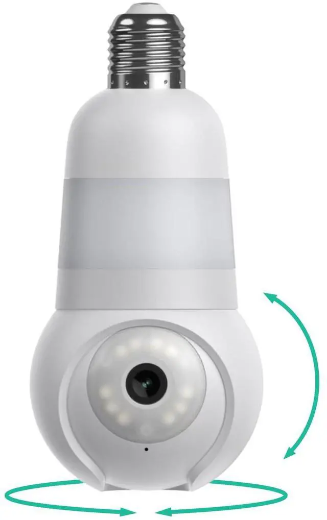 Alt view image 8 of 14 - Light Bulb Security Cameras Wireless Outdoor Indoor, 360° Pan Tilt, Color Night Vision, LED Bulb & Spotlight, 2.4GHz 5GHz Wi-Fi 6, Porch Light Cameras for Home Security (2026 Upgrade Version)