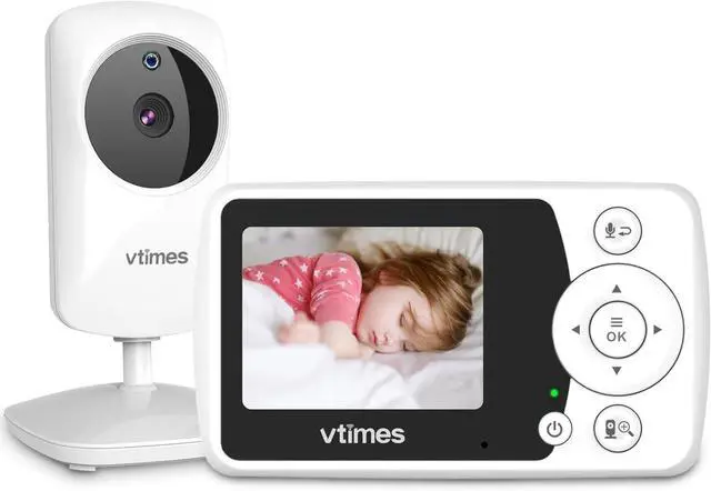 Alt view image 8 of 14 - Baby Monitor with Camera and Audio, Video Baby Monitor No WiFi Night Vision 2.4" LCD Screen Portable Baby Camera Monitor Alarm Lullaby Temperature Sensor and 1000ft, Ideal for Baby/Elderly/Pet