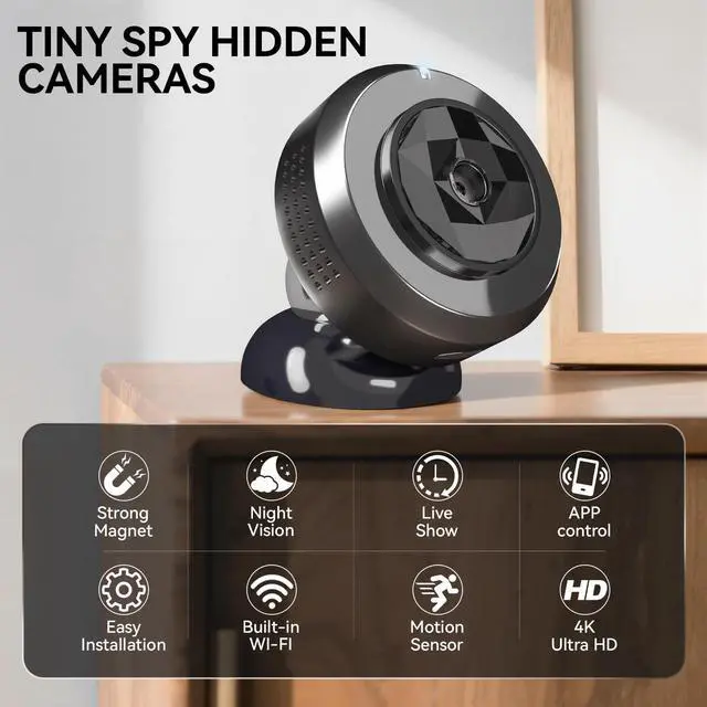 Alt view image 9 of 14 - 2026 Mini Wireless Security Camera HD Small Magnetic Home WiFi Micro Camera Nanny Cam with Motion Detection Cloud & SD Storage Night Vision Tiny Cameras Wide Angle for Home Baby Office Indoor