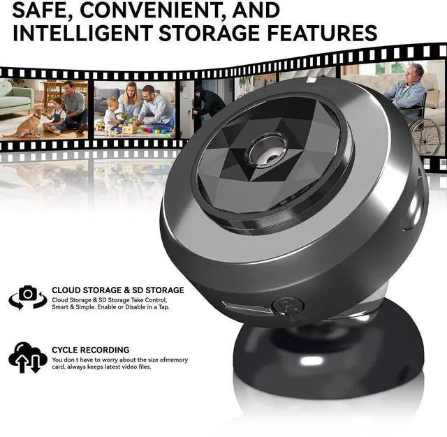 Alt view image 10 of 14 - 2026 Mini Wireless Security Camera HD Small Magnetic Home WiFi Micro Camera Nanny Cam with Motion Detection Cloud & SD Storage Night Vision Tiny Cameras Wide Angle for Home Baby Office Indoor