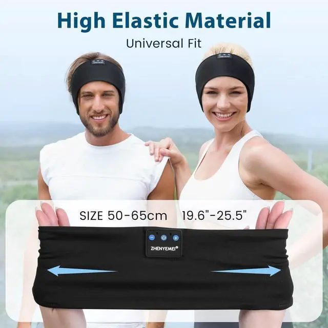 Alt view image 13 of 14 - Sleep Headphones Wireless Bluetooth 5.4 Headband, Sports Earphones Sleep Earbuds with HD Stereo Speaker Microphone for Workout Jogging Yoga Insomnia Air Travel Meditation Unique Gifts Black