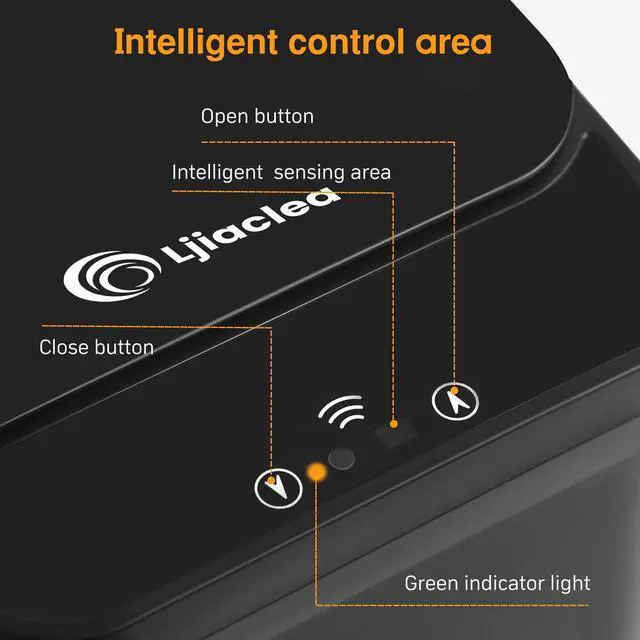 Alt view image 12 of 14 - Black Bathroom Trash Can 2.6 Gallon Motion Sensor Trash Cans Automatic Touchless Garbage Bin Small Smart Trash Can for Bathroom,Kitchen, Toilet, Bedroom, RV