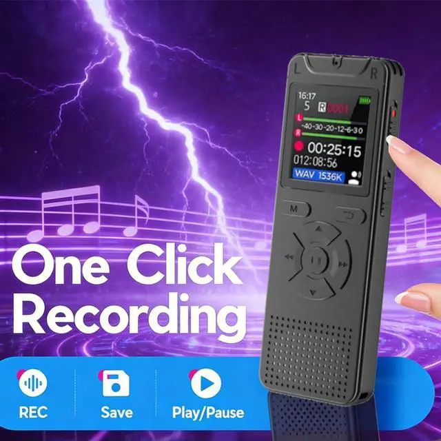 Alt view image 9 of 12 - Digital Voice Recorder - Affordable & Easy to Use, One-Click, Voice Activated & Noise Reduction, Long Standby, USB Connectivity, Password, A-B Repeat, MP3 for Lectures/Meetings/Classes/Interviews