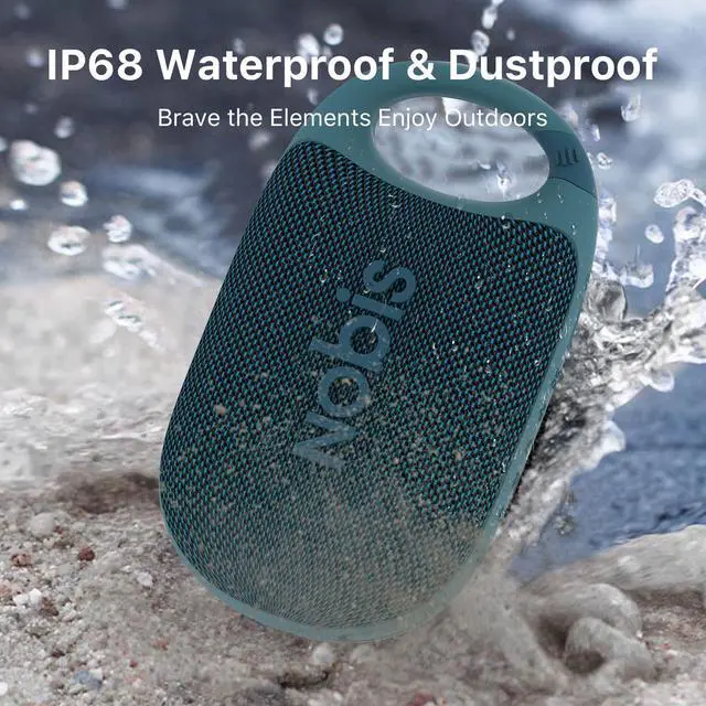 Alt view image 11 of 14 - Clip N1 Portable Bluetooth Speaker with App, Beat Mode, Up to 24H Playtime, IP68 Waterproof, BT 5.3, HD Sound, Stereo Pairing, Custom EQ, Perfect for Outdoor, Home and Adventure (Blue)