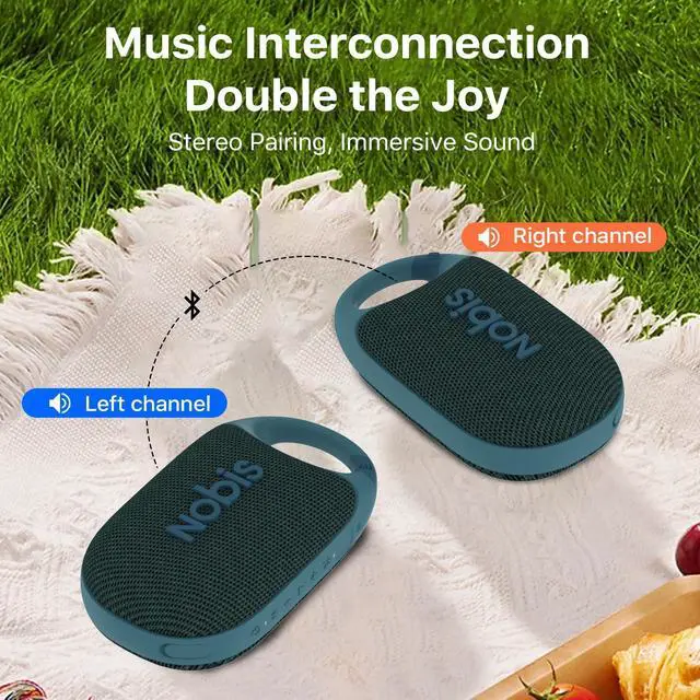 Alt view image 14 of 14 - Clip N1 Portable Bluetooth Speaker with App, Beat Mode, Up to 24H Playtime, IP68 Waterproof, BT 5.3, HD Sound, Stereo Pairing, Custom EQ, Perfect for Outdoor, Home and Adventure (Blue)