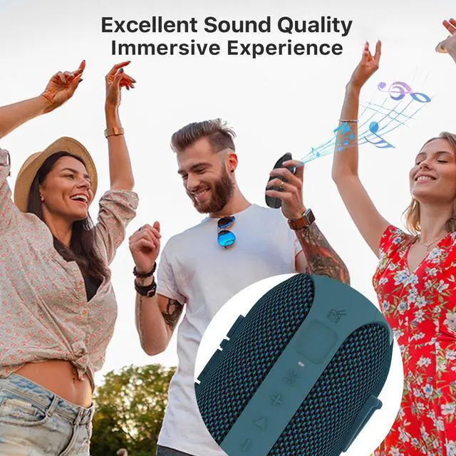 Alt view image 13 of 14 - Clip N1 Portable Bluetooth Speaker with App, Beat Mode, Up to 24H Playtime, IP68 Waterproof, BT 5.3, HD Sound, Stereo Pairing, Custom EQ, Perfect for Outdoor, Home and Adventure (Blue)