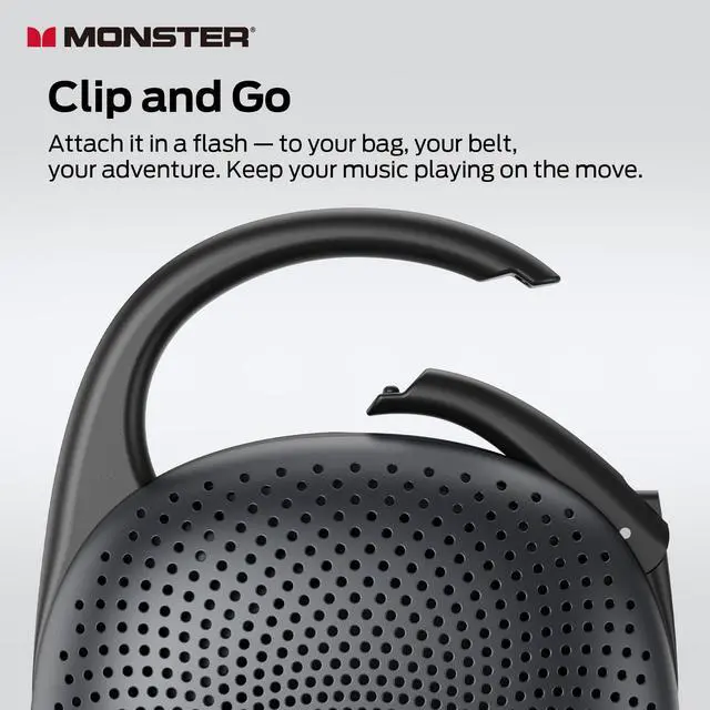 Alt view image 9 of 14 - Clip-On Speaker with Carabiner, Ultra-Portable Bluetooth 6.0 Shower Speaker IPX7 Waterproof, 29H Playtime Small Wireless Speaker for Hiking Camping Beach Outdoor Travel - Black