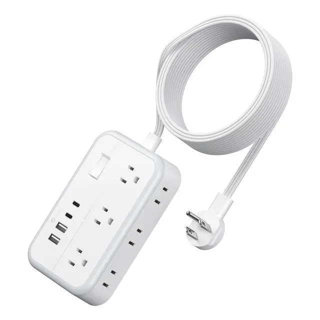 Alt view image 8 of 14 - Extension Cord 15 ft, Power Strip with 6 Outlets 4 USB Charger(2 USB C Port), Flat Plug Outlet Extender Long Cord, Protection for Indoor, Home, Office Supplies, Dorm Room Essentials