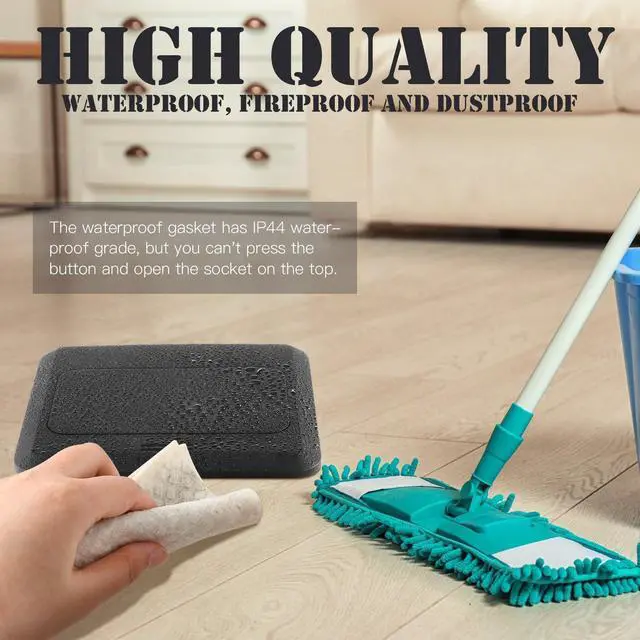 Alt view image 11 of 12 - Pop up Floor Outlet Floor Kit Waterproof Electrical Outlet Cover Box with 4.8A USB A & Type C Charge and 20 Amp Tamper Resistant Plug Receptacle Box for Countertop Office Home(Black)