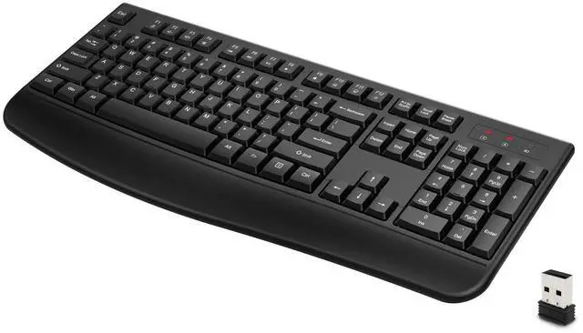 Alt view image 8 of 14 - Wireless Keyboard, 2.4G Full-Sized Ergonomic Wireless Computer Keyboard with Wrist Rest for Windows, Mac OS Laptop/PC/Desktop/Notebook(Black)