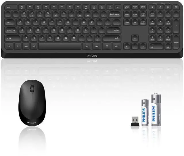 Alt view image 8 of 14 - Quiet Wireless Keyboard and Mouse Combo, Silent Keyboard and Mouse Wireless Combo for Laptop PC Computer, Connects with Only One USB-A Dongle, No Bluetooth