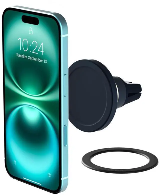 Alt view image 7 of 12 - Velox MagSafe Compatible Air Vent Car Phone Holder. Unversal Magnetic Car Phone Mount for iPhone 12/13/14/15/16/17 Series & Android Phones via Included Magnetic Ring Adapter