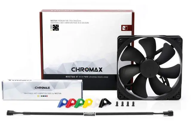 Alt view image 7 of 10 - NF-A14 PWM chromax.Black.swap, Premium Quiet Fan, 4-Pin (140mm, Black)