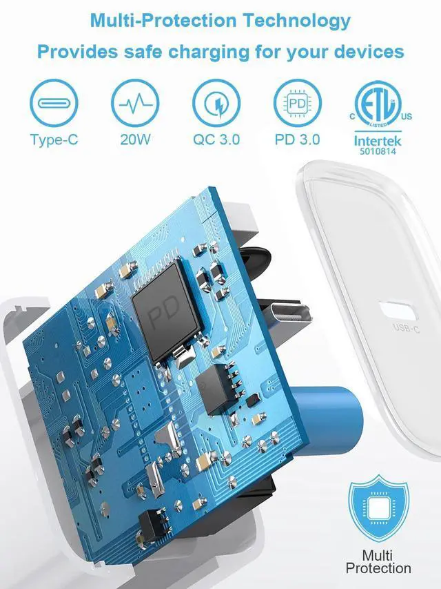 Alt view image 10 of 14 - iPhone Fast Charger 3+3Pack 20W USB C Wall Charger with 6FT Fast Charging Cable Compatible with iPhone 14/13/12/11/Pro/Pro Max